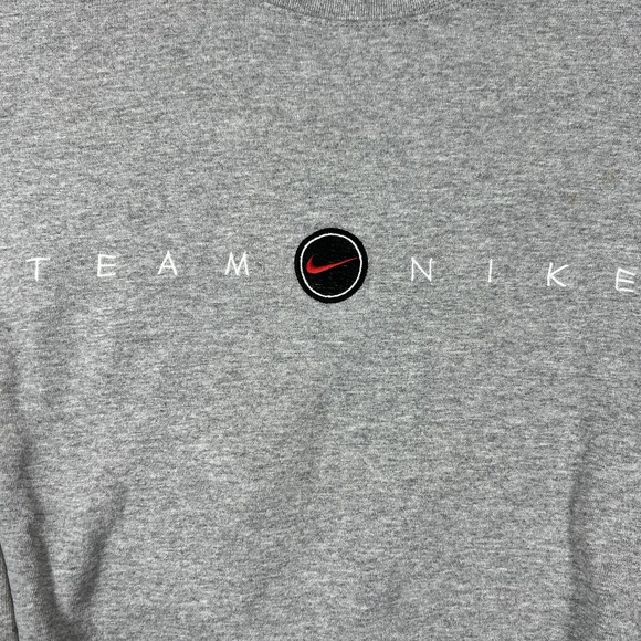 Vintage Nike Sweatshirt Mens XL Gray Team Nike Logo‎ Crewneck 90s Made USA - Picture 5 of 9